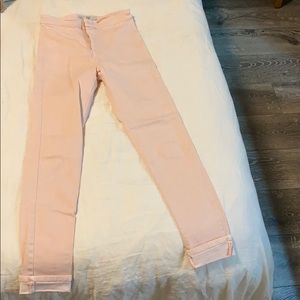 Pink top shop jeans stretch denim